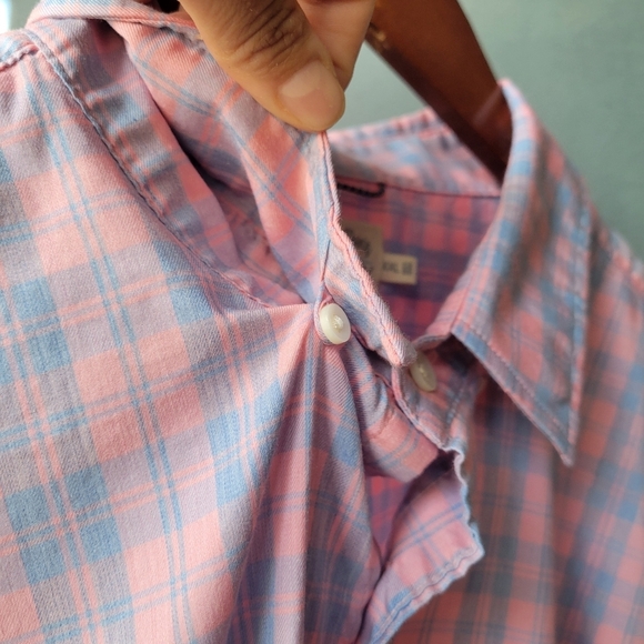 Faherty Mens The movement Plaid Button Up Shirt XXL Summer Rose Plaid Preppy - Picture 9 of 11